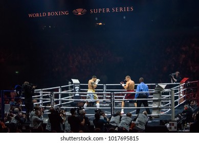 27.01.2018. RIGA,LATVIA. World Boxing Super Series Semi Final Fight Between Mairis Briedis And Oleksandr Usyk. Arena Riga.