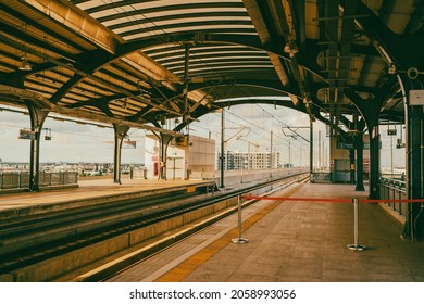 28 September 2021, SRT Dark Red Line Train Station In Thailand, Vintage Look