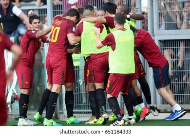 28.05.2017. Stadio Olimpico, Rome, Italy. Last Match Of Francesco Totti. Daniele De Rossi Score The Gol During The Match Roma Vs Genoa.