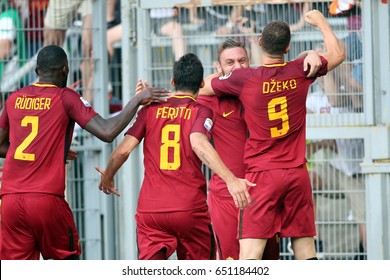 28.05.2017. Stadio Olimpico, Rome, Italy. Last Match Of Francesco Totti. Daniele De Rossi Score The Gol During The Match Roma Vs Genoa.