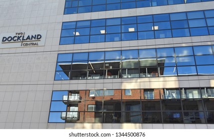 28th January 2019, Dublin, Ireland. Two Dockland Central office building, home to Hubspot,  located at North Docks.