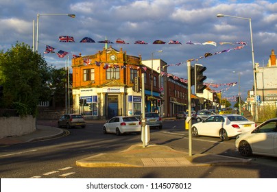 29 July 2018 The Ulster Unionist Party  Political Headquarters On The Belmont Road Belfast Northern Ireland In Late Evening Sunlight