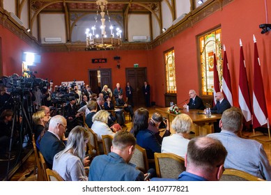 29.05.2019. RIGA, LATVIA. Egils Levits, Newly Elected President Of Latvia , During Press Conference At Parliament Of Latvia.