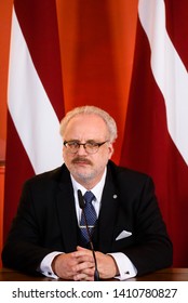 29.05.2019. RIGA, LATVIA. Egils Levits, Newly Elected President Of Latvia , During Press Conference At Parliament Of Latvia.