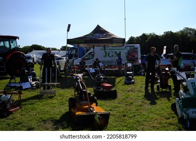 29th August 2022- A Selection Of Garden Machinery On Display And For Sale At A Country Show Near Carmarthen, Carmarthenshire, Wales, UK.