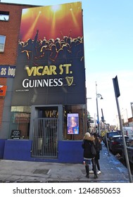 29th November 2018 Dublin. Sign For Iconic Concert Venue, Vicar Street, In Thomas St, The Liberties, Dublin.