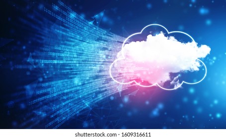 2d illustration of  Cloud computing, Cloud Computing Concept, Cloud computing technology internet concept background