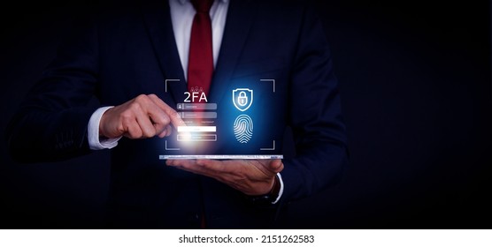 2FA Increases The Security Of Your Account, Two-Factor Authentication Digital Screen Displaying A 2fa Concept, Privacy Protect Data And Cybersecurity.