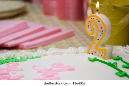 2nd Birthday Candle On Cake