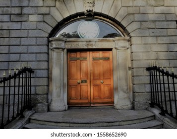 2nd October 2019, Dublin, Ireland.  Entrance Door To The Royal College Of Surgeons In Ireland RCSI In St Stephen's Green, Providing Training In The Healthcare Professions.