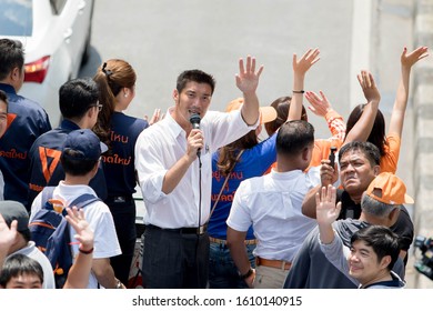 3 Apr 2019 : Thanathorn Juangroongruangkit, Leader Of Future Forward Party, On A Campaign Truck Thanking Supporters For Their Votes