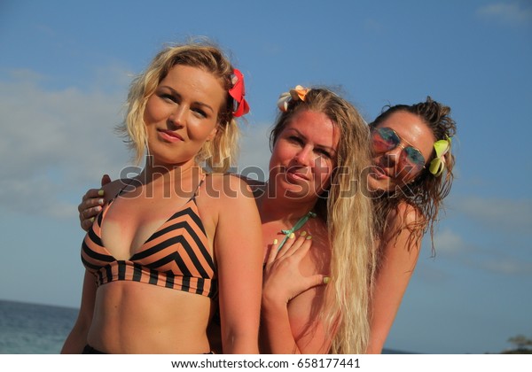 3 Beautiful Blonde Russian Models On Stock Photo Edit Now 658177441