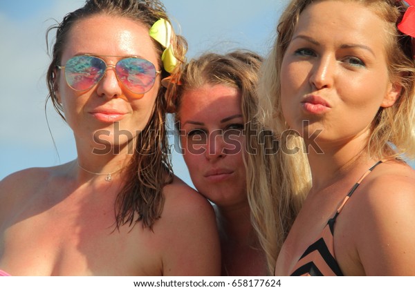 3 Beautiful Blonde Russian Models On Stock Photo Edit Now 658177624