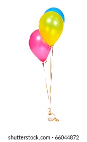 3 Birthday Celebration Balloons Isolated On White Background