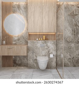 3 d render bathroom interior, modern bathroom