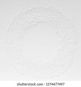 3 d texture of white paint with handmade brush strokes, decor elements for modern design. Abstract background for screensaver template and wedding card in gray gradient.