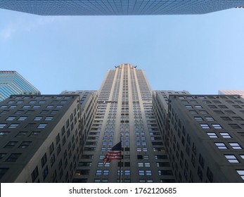 3 February 2018 - New York City: Looking up from Lexington Avenue at the Chrysler Building, famous Art Deco skyscraper in New York City.