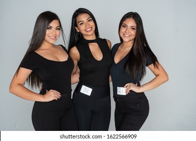 3 Female Models At An Audition Or Casting For A Runway Model