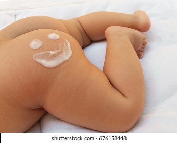 3 Month Old Baby Baby Ass Close Up With Smile Cream 3 Month Old Baby Baby Ass Close Up With Smile Cream