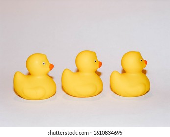 3 Orange Yellow Rubber Ducks Facing Stock Photo 1610834695 | Shutterstock