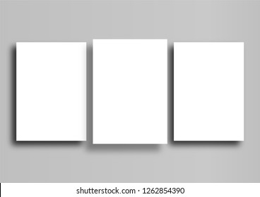 3 Poster Mockup On Grey Background, A3 Size