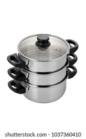 3 Tier Boiler/steamer Cooking Pot With Lid And Silicone Hand