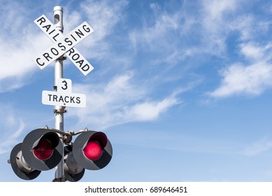 3 Tracks Railroad Crossing Sign