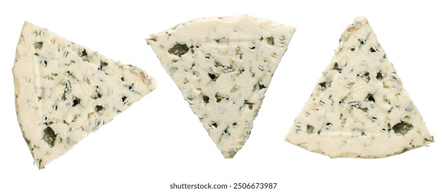 3 triangle shape blue cheese collection - Ready to use Premium PNG Cutout Isolated image