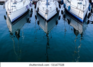 3 Yachts Parked In An Italian Yacht Club