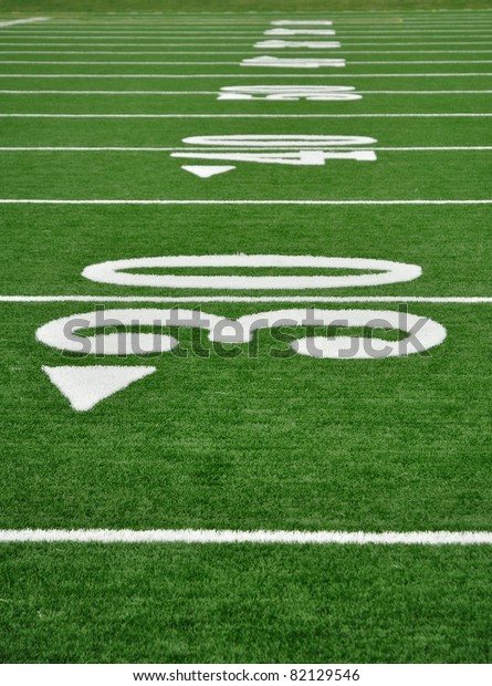 30,\
40, & 50 Yard Line on American Football\
Field