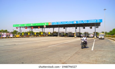 30 March 2021- Akhepura, Sikar, India. Sign Board On Toll Plaza On The National Highway 52.