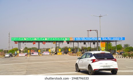 30 March 2021- Akhepura, Sikar, India. Sign Board On Toll Plaza On The National Highway 52.