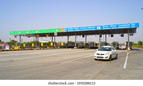 30 March 2021- Akhepura, Sikar, India. Sign Board Of Toll Road On The National Highway 52.