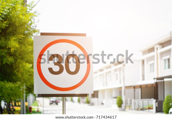 30\
speed reduction sign with home community for\
safety