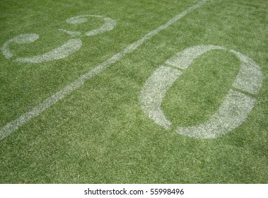 30 Yard Line On Fake Grass At The San Francisco 49ers Field Candlestick