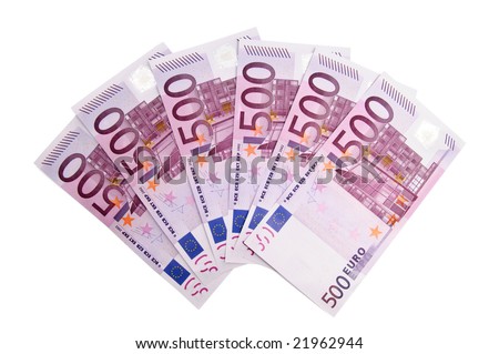 3000 Euro in five hundred banknotes