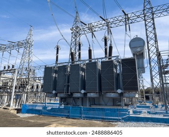 300MVA Transformer connected in a 230kV power system, ready for electrical power transmission