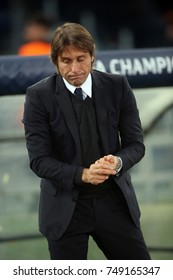 30.10.2017 Rome, Italy, Olimpic Stadium: Antonio Conte  During The Match Between As Roma Vs FC Chelsea In Olimpic Stadium In Rome.