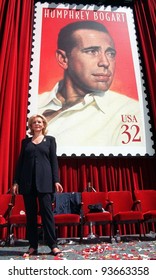 31JUL97:  Actress LAUREN BACALL at unveiling ceremony in Hollywood for new US postage stamp honoring her former husband, actor Humphrey Bogart.