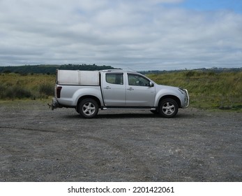 31st July 2022- A Stylish Isuzu D-Max Utah, Double Cab Pick Up Truck, In A Public Parking Area At The Ginst Point Near Laugharne, Carmarthenshire, Wales, UK.