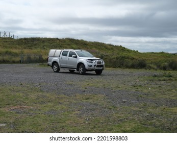 31st July 2022- A Stylish Isuzu D-Max Utah, Double Cab Pick Up Truck, In A Public Parking Area At The Ginst Point Near Laugharne, Carmarthenshire, Wales, UK.