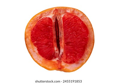 #33 Half grapefruit isolated on a transparent background