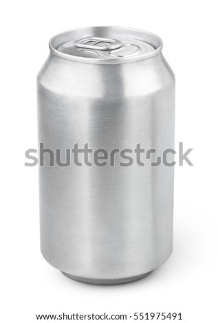 330 ml aluminum beverage drink soda can isolated on white background. 330ml aluminum soda can with clipping path