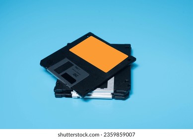 3.5" Floppy Diskettes, Disk for storing data from a computer, old data storage technology, SHOTLIST1990