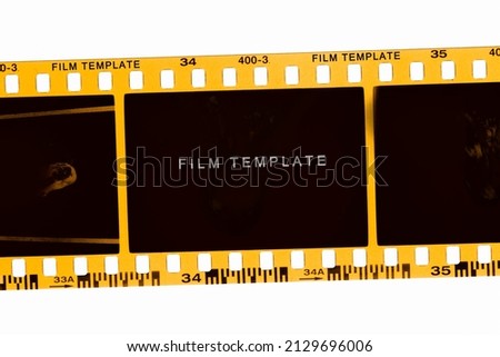 (35 mm.) film collections frame.With black space.film camera.text space.film template.	