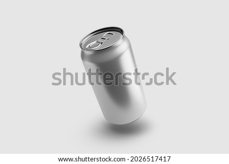 350ml Energy drink soda can mockup template isolated on light grey background. High resolution.