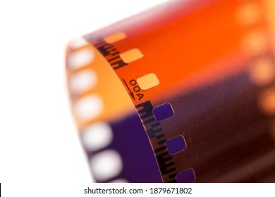 35mm filmstrip isolated on white background