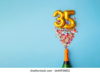 35th Anniversary Champagne Bottle Balloon Pop