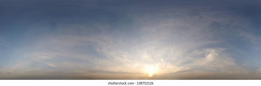 360 degree seamless sky panoramic "sky dome"  of a pastel colored evening spring over Copenhagen with no ground. Can be used as a skydome in Computer graphics if Mercator projected onto a half sphere 
