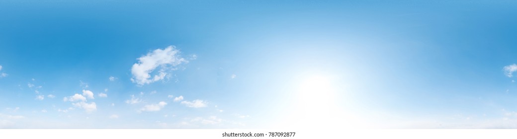 360 degree sky panorama blue sky with clouds